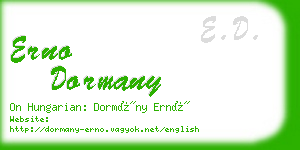 erno dormany business card